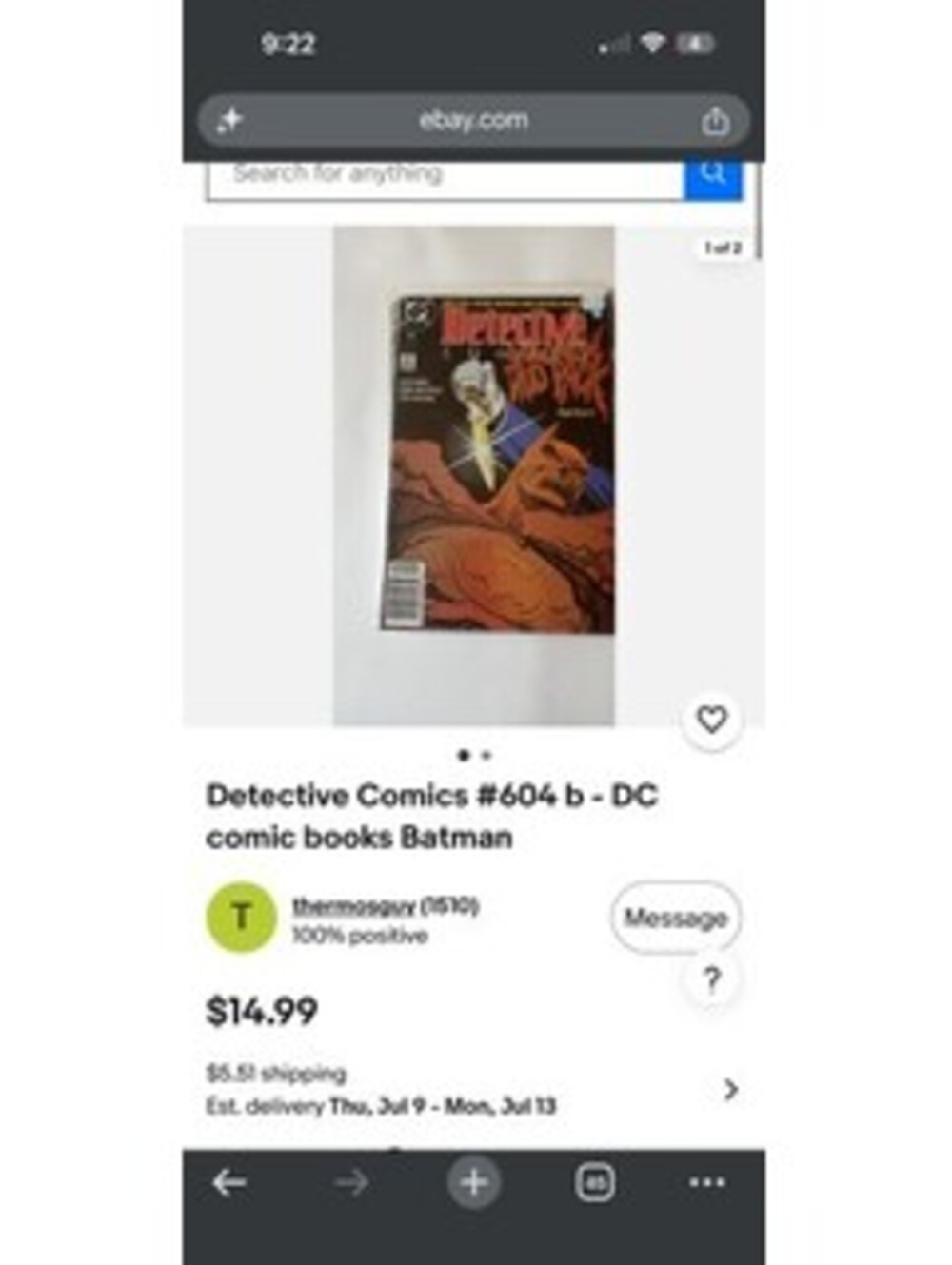 Detective Comics #604 b - Batman Comic Book
